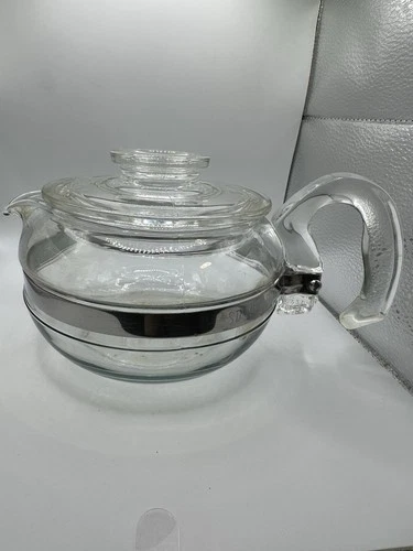 Vintage PYREX "Flameware" 6 Cup Teapot 8336 with Lid 7756 Excellent Condition