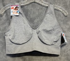 NEW size 2XL Hanes seamless pullover bra gray cozy wire-free bralette MHG196