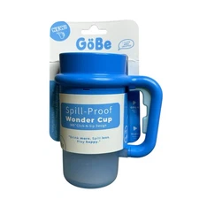 GoBe Kids No Spill Wonder Cup with 360 Click n Sip Design Blue New