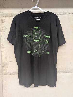Fallout Vault Boy Crippled Pip-Boy T-Shirt Black Green Bethesda Official 2014 XL