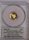 2018-W Gold American Liberty High Relief  1/10 oz. $10 PCGS PR70 DCAM w/ COA