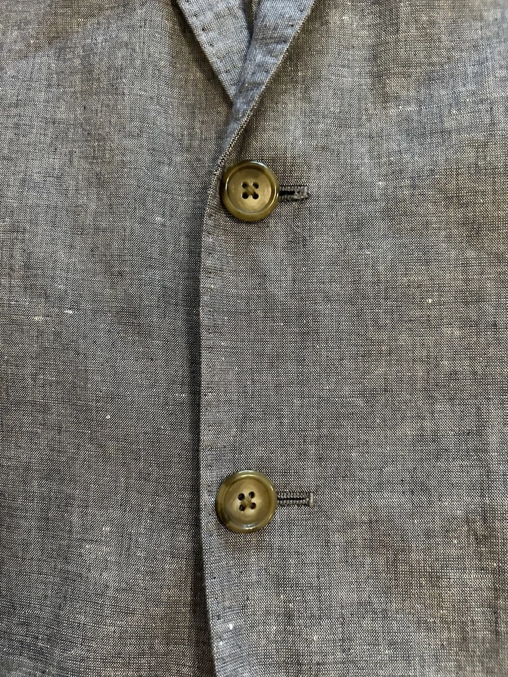 Blazer J Crew Ludlow Para Hombre 40S Azul Somelos Algodón Lino Chaqueta No Estructurada Usado en Excelente Condición Foto 2 de 4