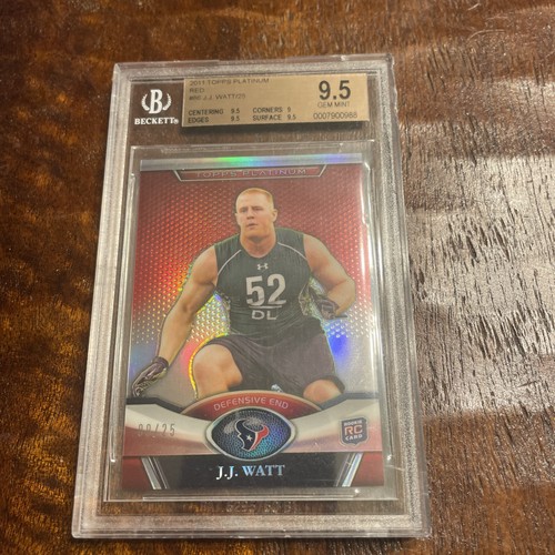 J.J. Watt [Red Refractor] #86 2011 Topps Platinum card