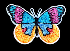 Self-Adhesive iron on patch/applique butterfly 2 x 1 1/4-inch FREE SHIPPING