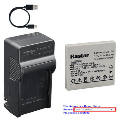 Kastar Battery AC & USB-C Charger for Sanyo DB-L20 DMX-C5 C5S C5T C5W