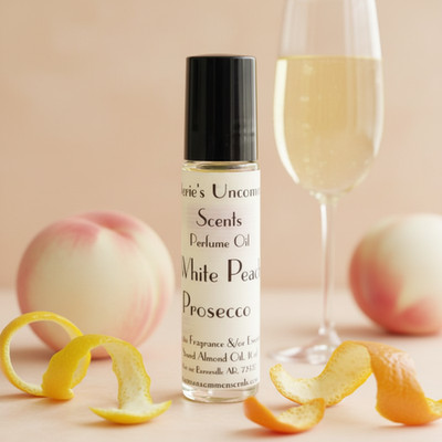 White Peach Prosecco scented 10ml Rollerball PERFUME BODY OIL FRAGRANCE