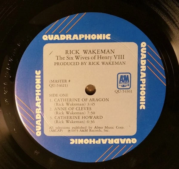 Rick Wakeman - The Six Wives Of Henry VIII (LP, Album, Quad, Gat) (Very Good Plu - Image 3 of 4