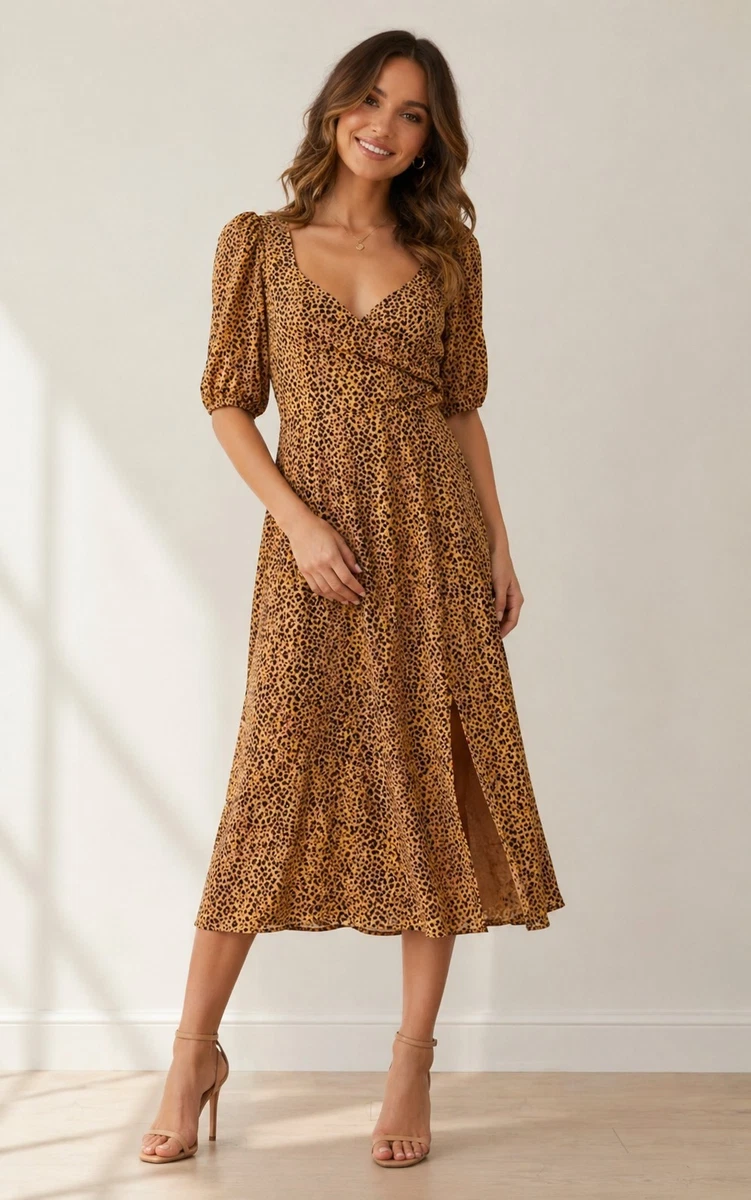open lace back dress Rihoas Floral Jacquard Midi Dress