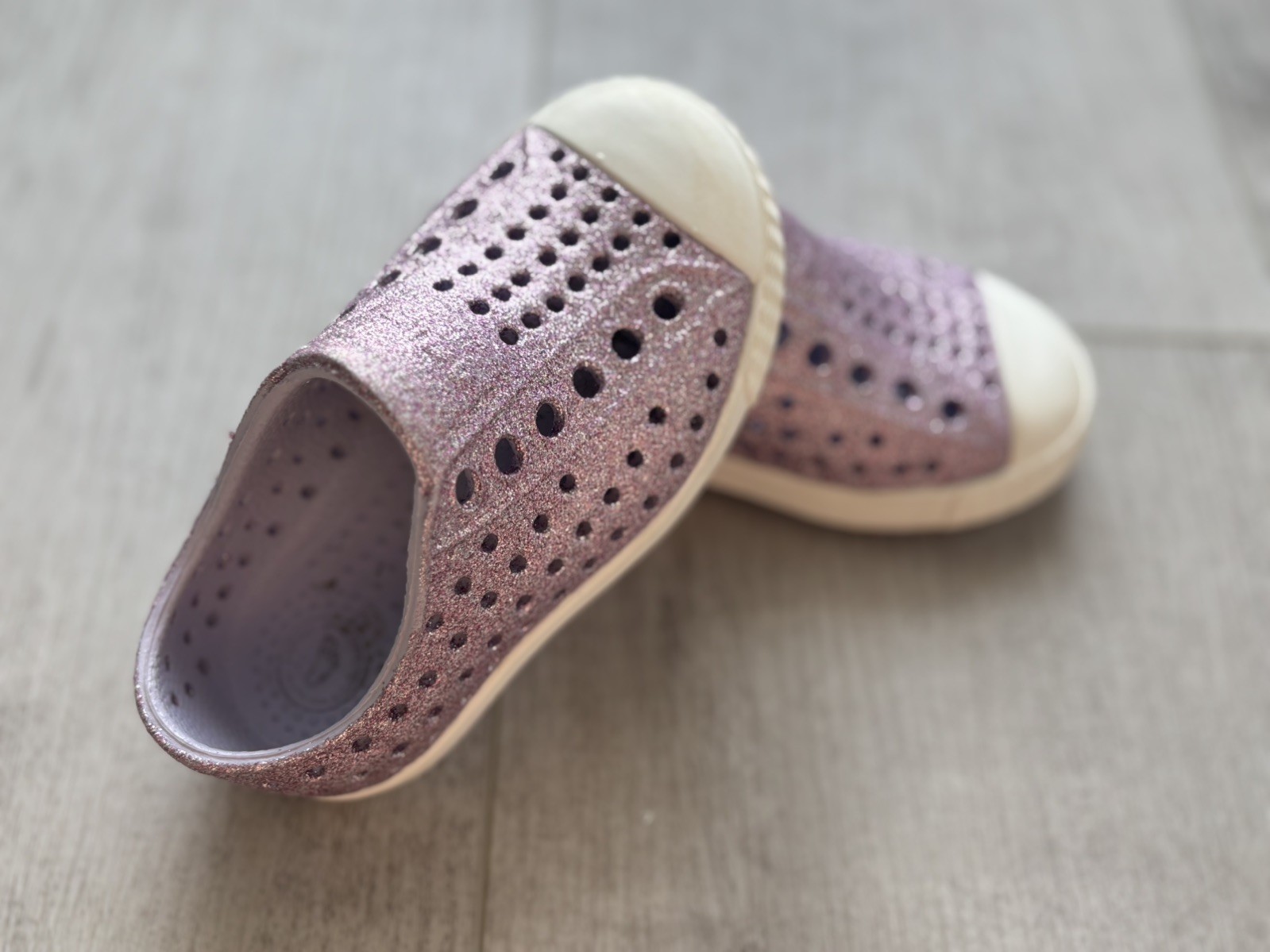 Jefferson Purple Glitter Slip-on Kids Toddler Lightweight 5c