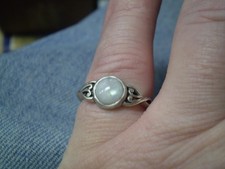 925 Sterling Silver Vintage Ladies Moonstone Solitaire Ring 2.4 grams