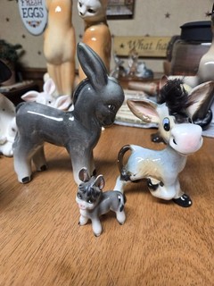 Vintage 1 Cartoon Baby Donkey Burro Mule Japan And 2 Others Included In Lot Of 3