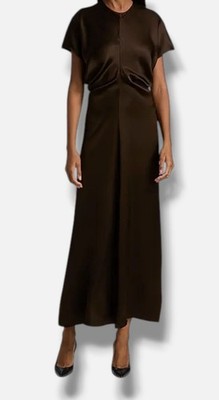 burgundy cocktail dress BABARONI BABARONI Satin Burgundy Homecoming Dresses A-line Scoop Spaghetti Strap Pleated Backless, Burgundy / US0