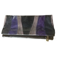 Steven by Steve Madden Patchwork Violet Fold  Over Clutch   NWT