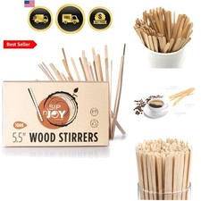 Wood Coffee Stirrers Stir Sticks - 1,000 Biodegradable Disposable Wooden Beve...