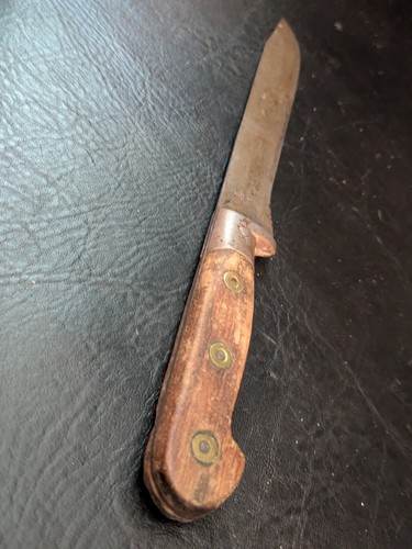 Antique Sabatier Chef De Cuisine Carbon Steel Butcher Chef Knife 8 In France - Picture 8 of 9