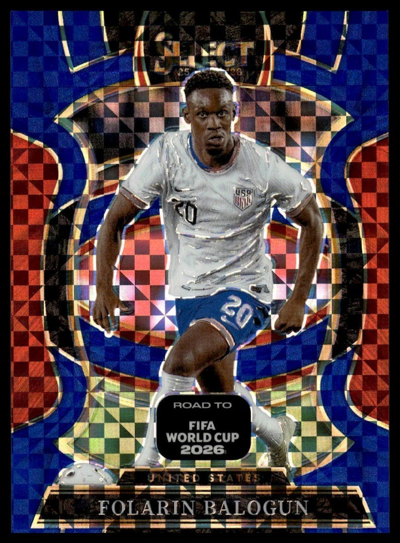 2025-26 Panini Select Road to FIFA World Cup #83 Folarin Balogun Blue Checker