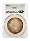 1883-O Morgan Silver Dollar CAC Grading (CACG) MS 60 - *Fireball Rainbow Toning*