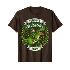 Dino St Patricks Day Kids Saint Patricks Boys Leprechaun T-Shirt