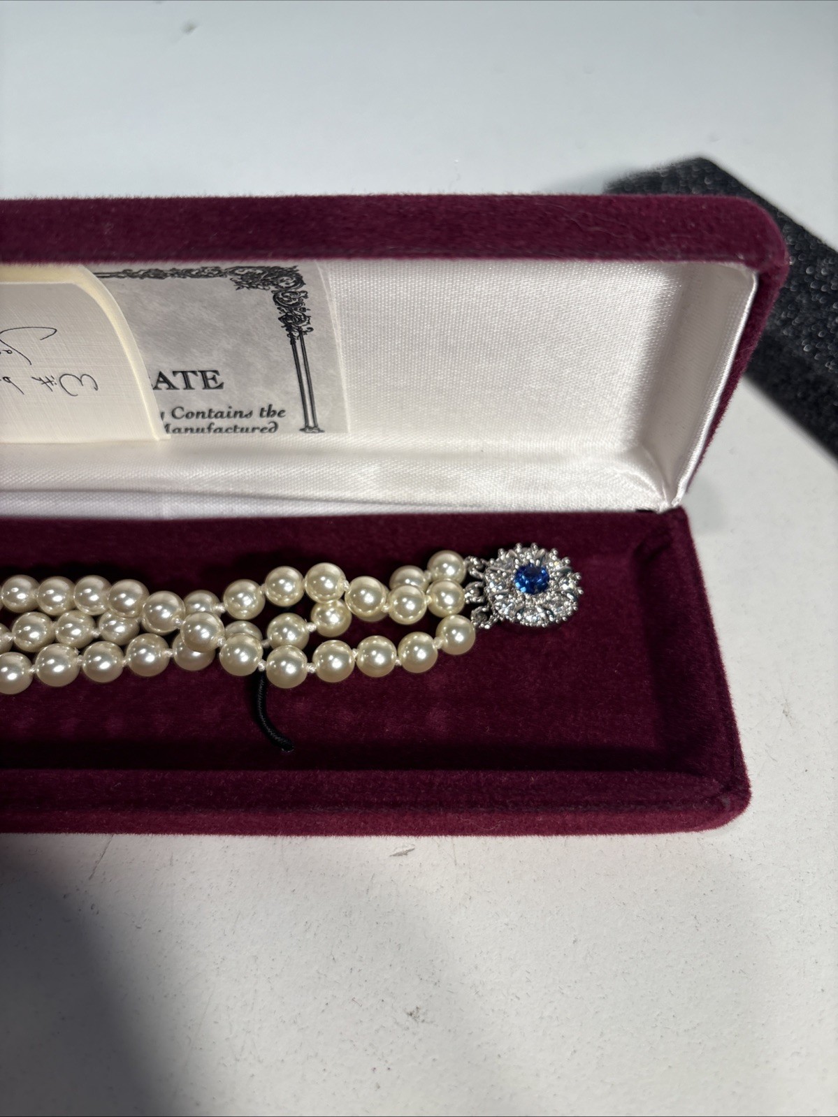 Camrose & Kross Jacqueline Kennedy JBK Pearl Bracelet with sapphire clasp