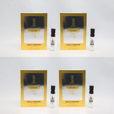 4X Paco Rabanne 1 Million Lucky Eau de Toilette EDT Sample Spray Vial .05oz