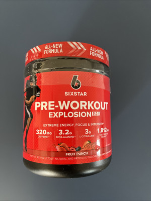 Pre-Workout Explosion 2.0, Fruit Punch, 9.52 oz (270 g) Dietary Supplement New