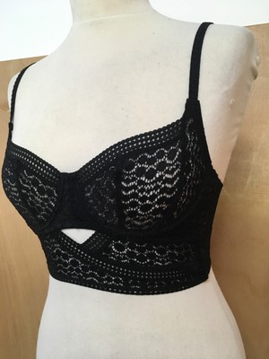 NWT Else Pebble underwired black lace bra 32C