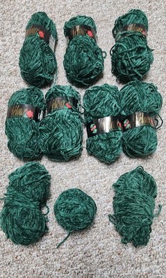 Vintage Sirdar Velour Velvet Knitting Lot 0f 9 Hunter Green England