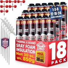 Mega Size Spray Foam Insulation Can (18x30 oz. / 850 g) Expanding Sealant