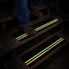 10-Pack Outdoor Stair Treads Non-Slip with Reflective Glow-in-The-Dark Stri...