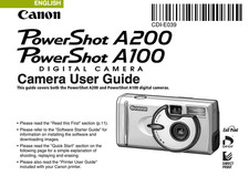 Canon POWERSHOT A100 A200 Digital Camera User Owner Instruction Manual