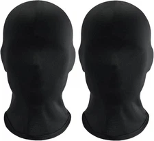 2 Pcs Black Full Face Spandex Masks Faceless Halloween Cosplay Unisex