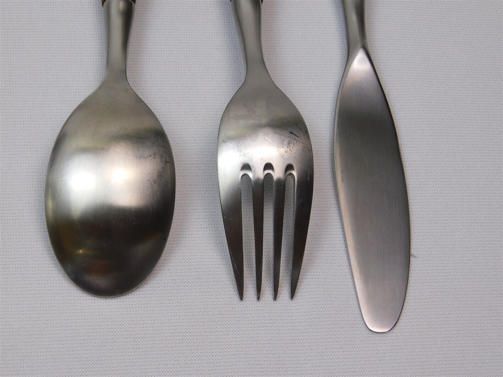 Vintage DANSK 6 Pc Fjord Teak Wood Stainless Service For 2