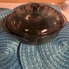 Vintage PYREX 024 2L Amber Brown Glass Bowl Casserole Dish With 624C  Lid BB2