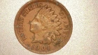 1904 Indian Head Cent F15 ED Borderline VF Detail Full Date