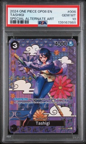 2024 One Piece Tashigi Special Alt Art SP OP08 ST06-006 PSA 10