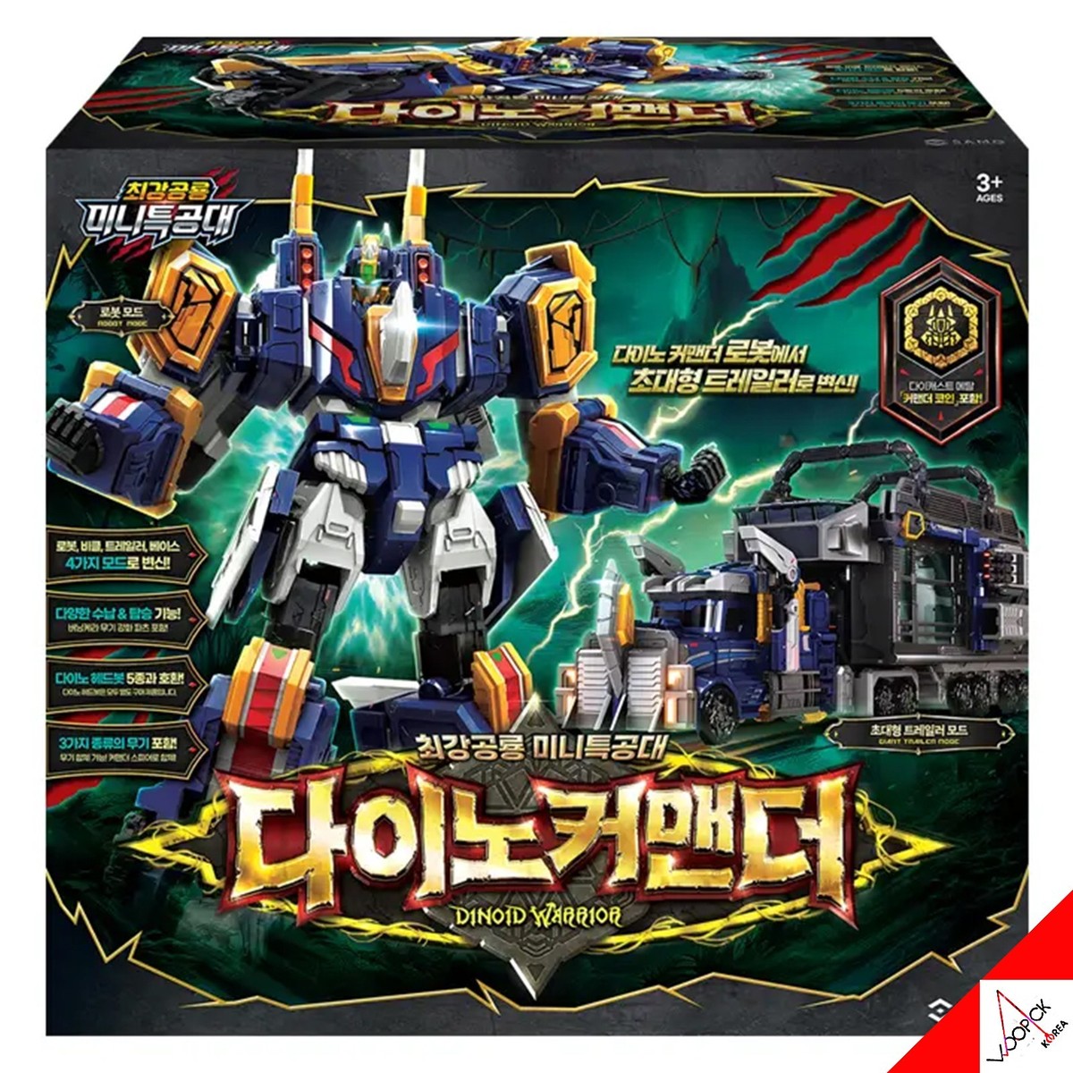 Miniforce Dinoid Warrior DINO COMMANDER Transformer Robot Trailer