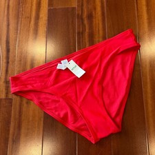 New NWT Aerie Red Bikini Bottom Swim Solid Brief Swimsuit Two Piece Size Medium
