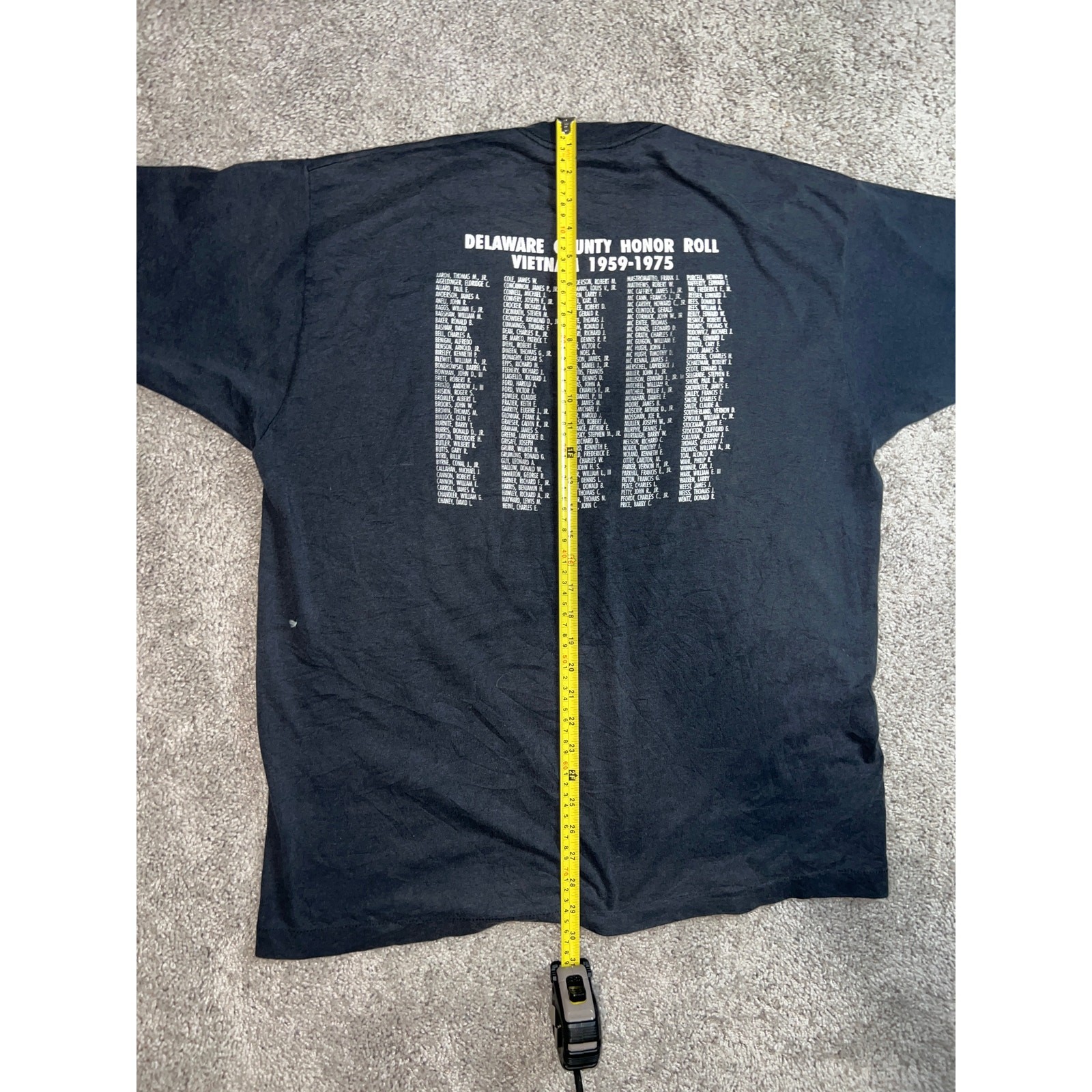 black Delaware County Vietnam Veterans Memorial Project t-shirt