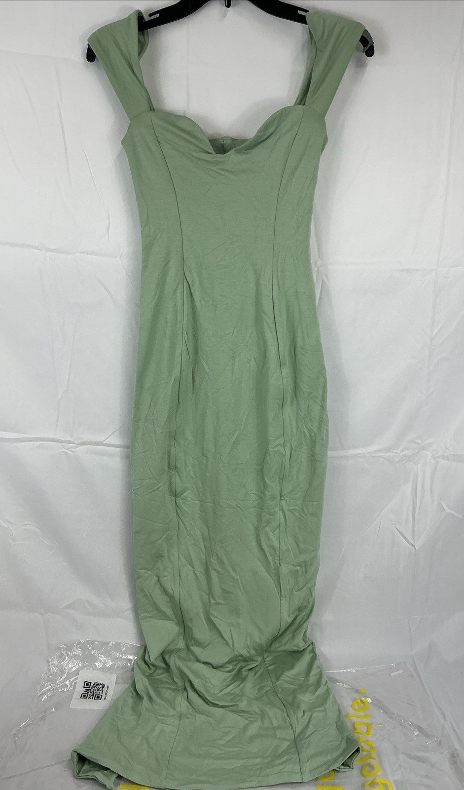 Oh Polly Dolcezza Sweetheart Neckline Maxi Dress Sage Green NWT US 4 UK 8