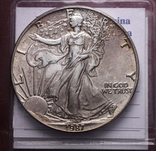 NL* STATI UNITI 1 DOLLARO ARGENTO 1987 ONCIA ARGENTO PURO Liberty Walking TONED