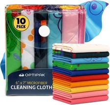 10 Pack Microfiber Cleaning Cloths for Glasses, Lenses & Screens – Soft Reusable