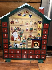 Kirkland Santa’s Workshop Wooden Christmas Advent Calendar 24" COMPLETE!