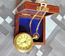 Vintage Antique Vintage Brass Pocket Watch Nautical Handmade Replica Marine Anch