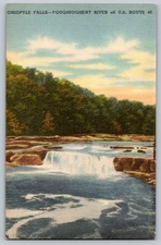Vintage Ohiopyle Falls Youghiogheny River Linen Postcard Tichnor Bros