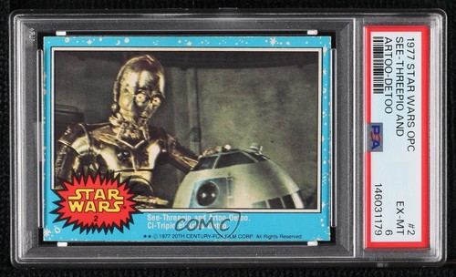1977 OPC Star Wars #2 See-Threepio and Artoo-Detoo — PSA 6