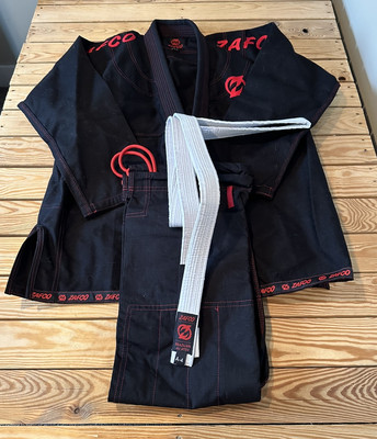 New Zafco Men s Brazilian Jiu Jitsu Uniform size L Black AF