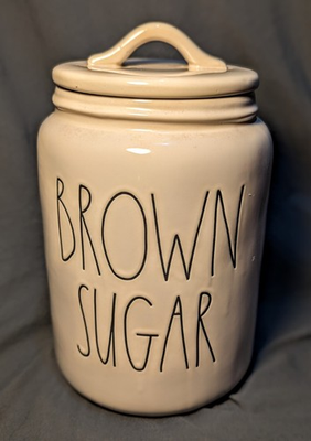 #ad #ad HTF Rae Dunn “Brown Sugar” Large White Canister Farmhouse Country Kitchen $79.99