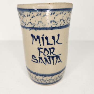 Handmade Milk For Santa Clay Ceramic Cup Mug 10 Oz
