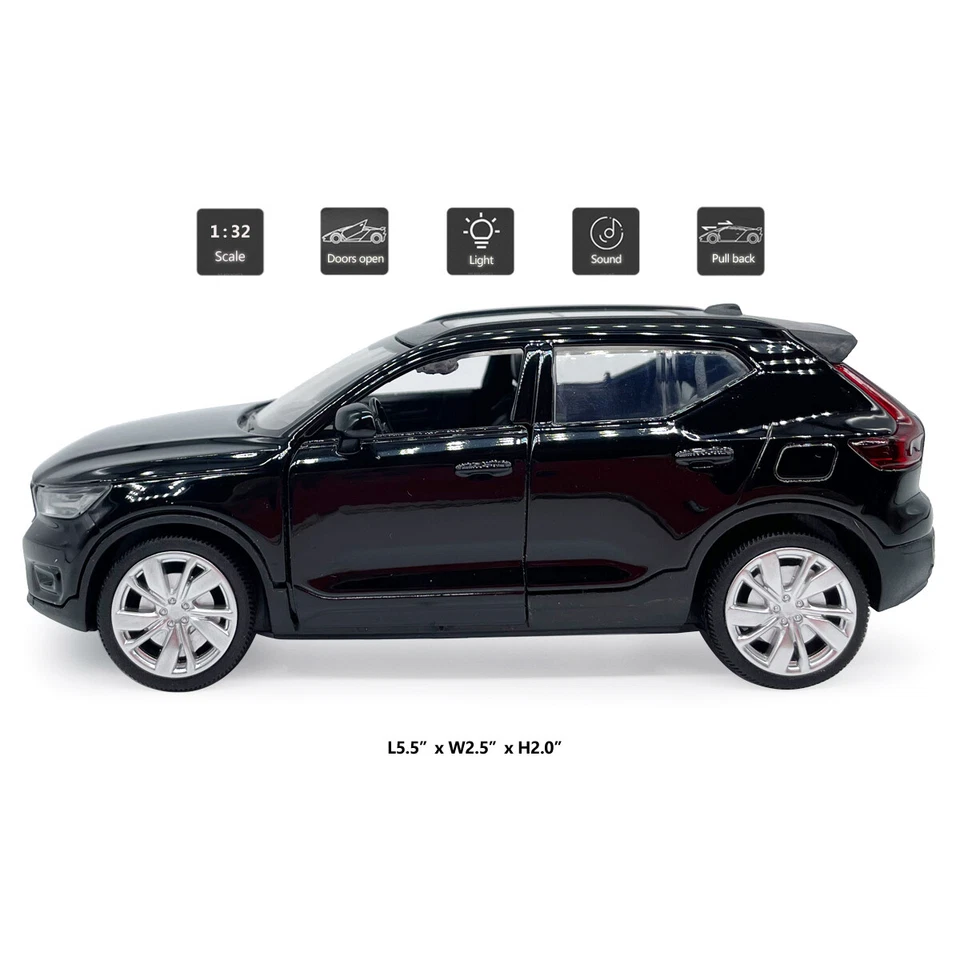 1/32 XC40 Model Car Diecast Toy Cars Metal Alloy Toys for Boys Kids Gifts Black - Image 2 of 4