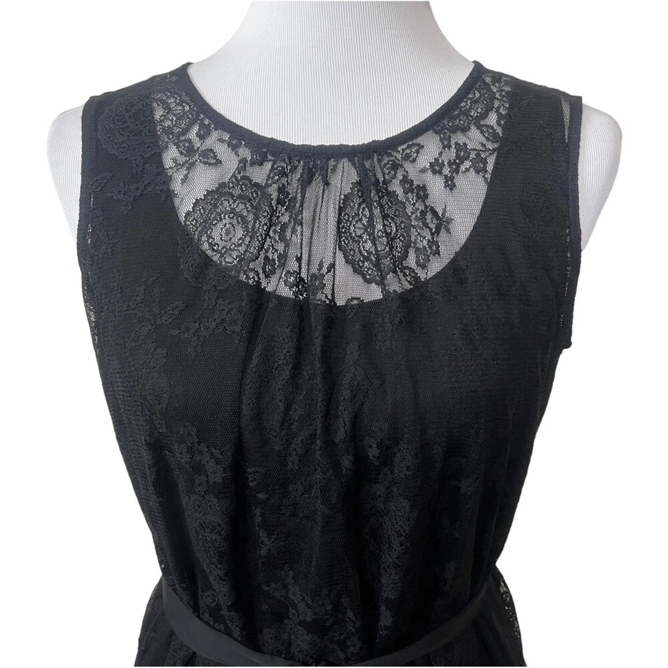 Blusa sin mangas Cabi para mujer mediana negra de encaje fecha noche estilo 942 nueva sin etiquetas Foto 2 de 4